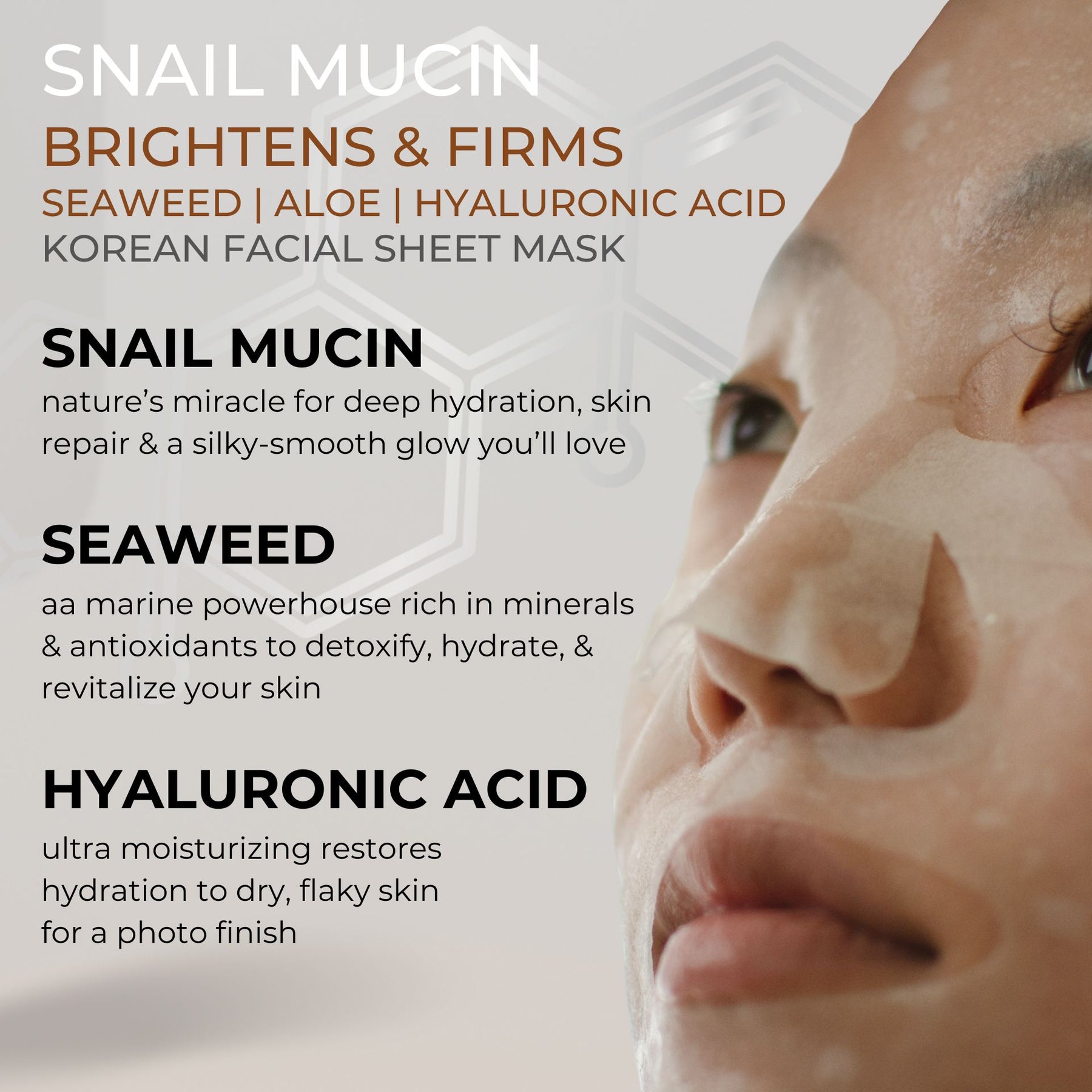 Snail Mucin Korean Facial Sheet Mask